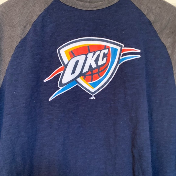 Oklahoma City Thunder 3/4 Sleeve T-Shirt Majestic - Picture 2 of 7